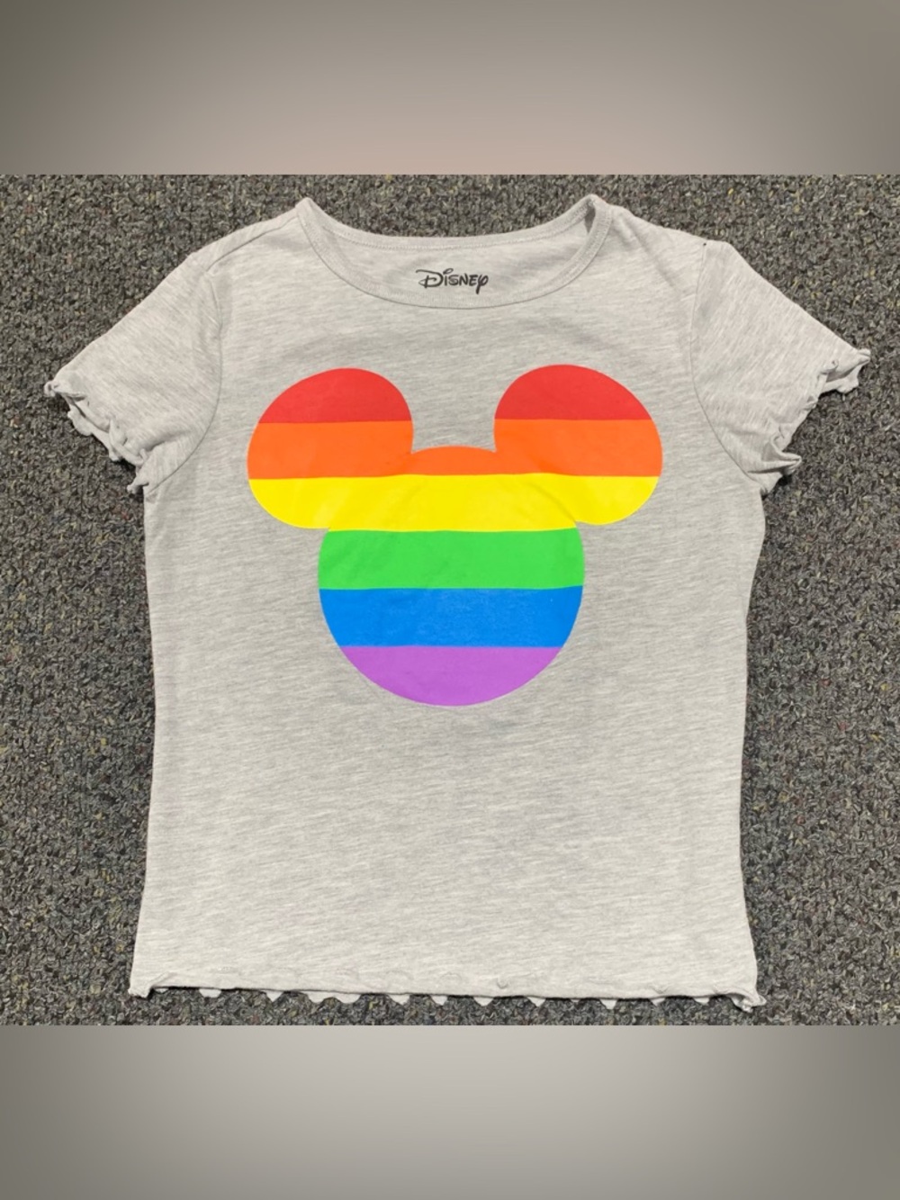 Disney girls size 4/5 rainbow colored Mickey Mouse head shirt